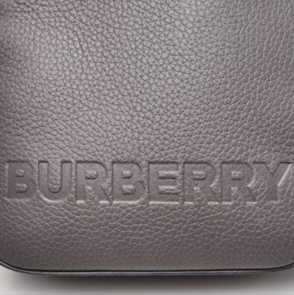 🩶BURBERRY GRAY EMBOSSED LEATHER THORNTON CROSSBODY BAG - Picture 4 of 10